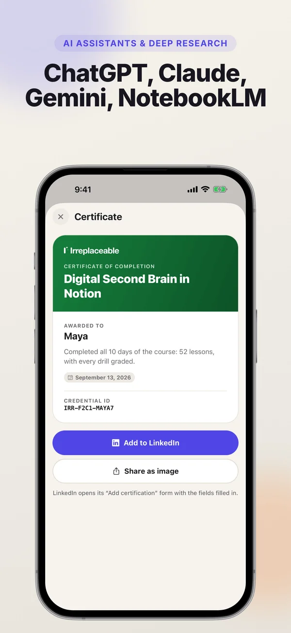 Courses on ChatGPT, Claude, Gemini, NotebookLM with certificates